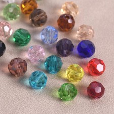 Round 32 Facets Cut Ball 3mm 4mm 6mm 8mm Faceted Crystal Glass Loose Beads Lot