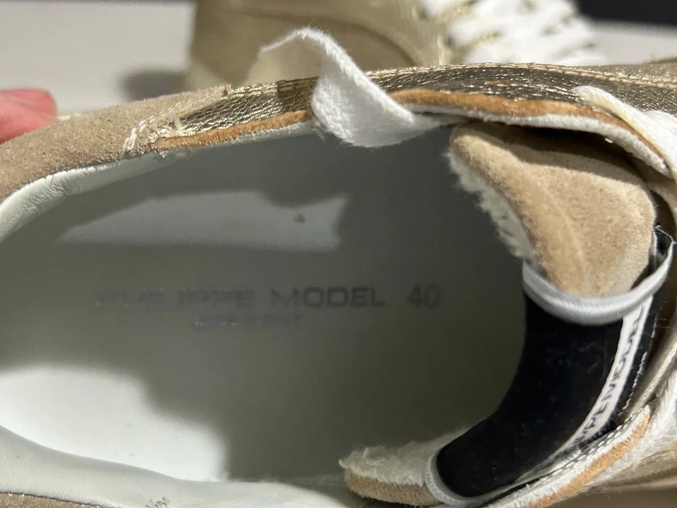 Zapatillas Philippe Modelo Mujer Talla 40 EU 9.5 US Dorado Monte Carlo Hechas en Italia Foto 4 de 4