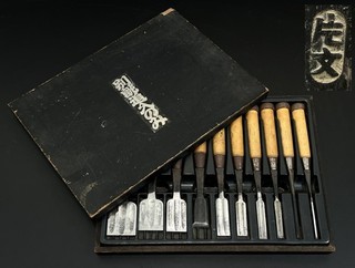 rare Vintage Japanese Chisel nomi 10set made by blacksmith /Hammer Hand Tool m96