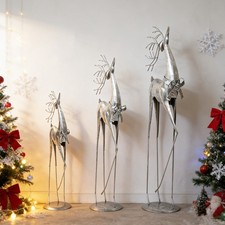 3pcs Deer Statues, Modern Deer Figurines, Freestanding Deer Ornaments Decoration