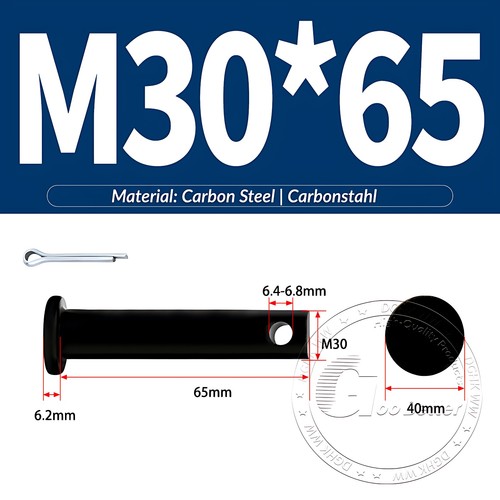 Pasador de horquilla negro pasador de bisagra pasador de retención pasador de aparejo métrico de acero al carbono M4-M30 - Imagen 188 de 201