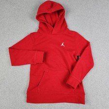 Air Jordan Hoodie Kids 6-7YRS Red Soft Fleece Long Sleeve Jumpman Logo Pullover