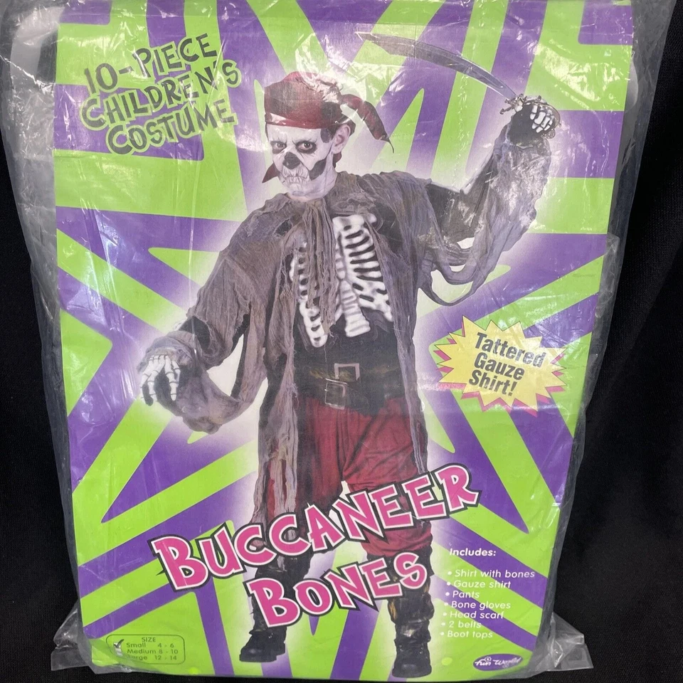 Disfraz Pirata Esqueleto Huesos Bucanero Niño Pequeño 4-6 Foto 3 de 4
