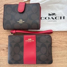 COACH bifold wallet pouch set