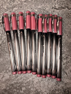 12 RED Bic Intensity Fine Pens NEW (w/o) Package.