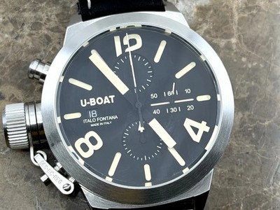 U BOAT Chronografo Acciaio 45mm Automatic 316L Steel with 2 Straps with Box