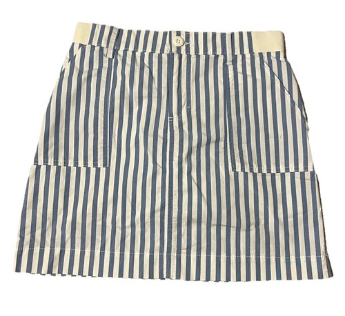Lee Damen Skort 8 M blau weiß gestreift mittelhoher Bund Sportbekleidung