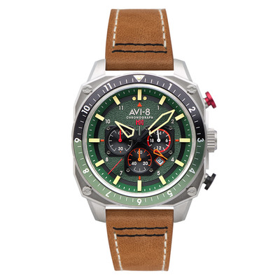 AVI-8 Atlas Dual Time Japanese Chronograph Forest Men's Watch AV-4100-01