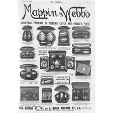 MAPPIN & WEBB Christmas Presents in Sterling Silver Victorian Advertisement 1894