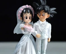 Dragon Ball Anime Figures Son Goku Chichi Mariage Wedding Cake Topper