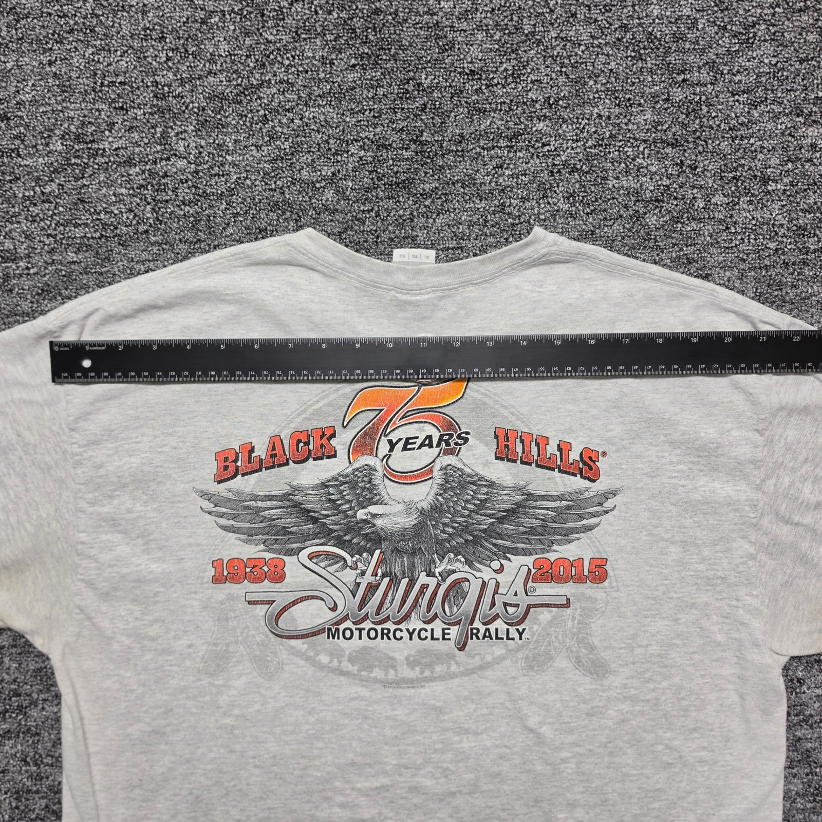 Sturgis Motorcycle Rally T-Shirt Mens XL Grey 75th An… - Gem