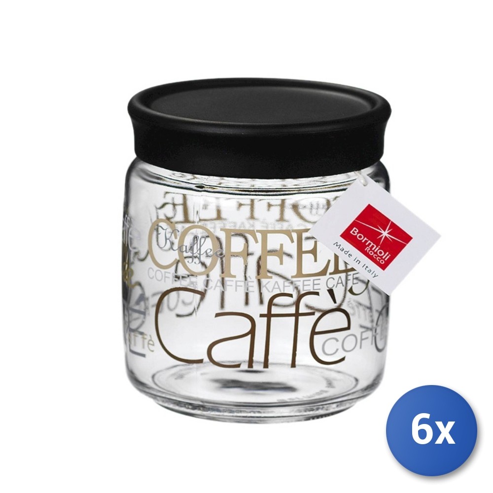 6X Bormioli Rocco Jars For Coffee With Capacity Of 0.75L