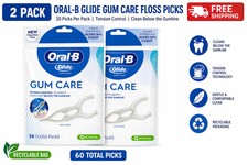 2 PACK Oral-B Glide Gum Care Floss Picks 60 Total Picks 