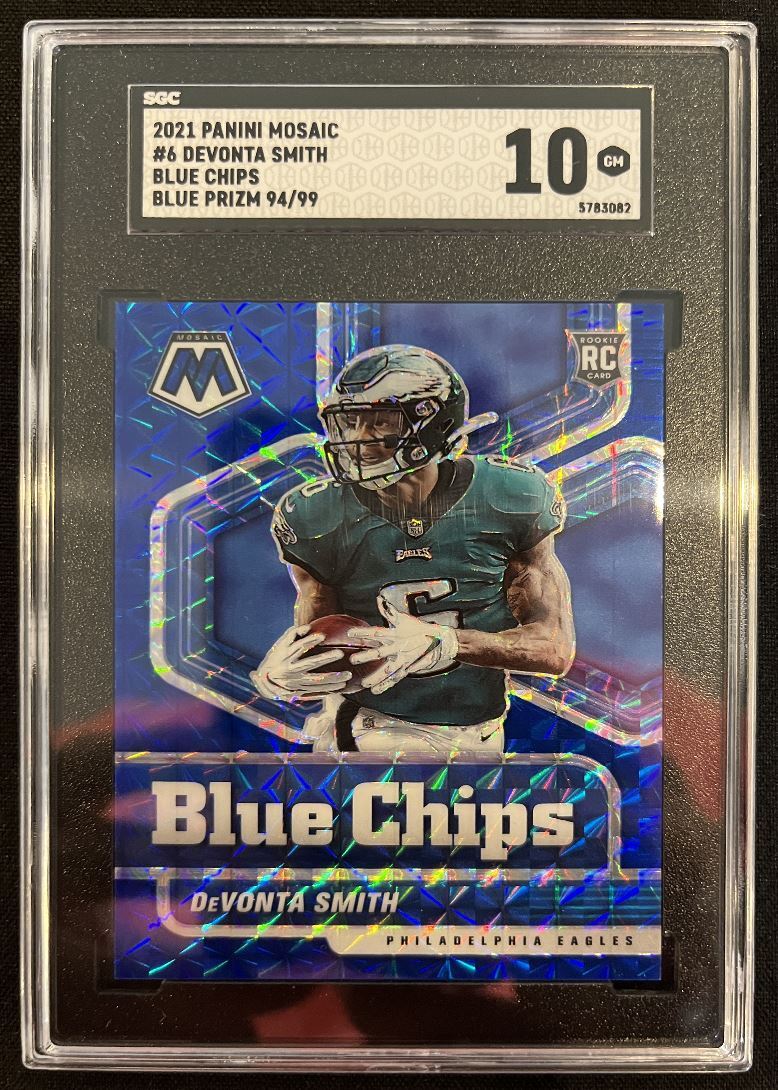 DeVonta Smith Panini Mosaic Blue Chips #6 Gold Mosaic