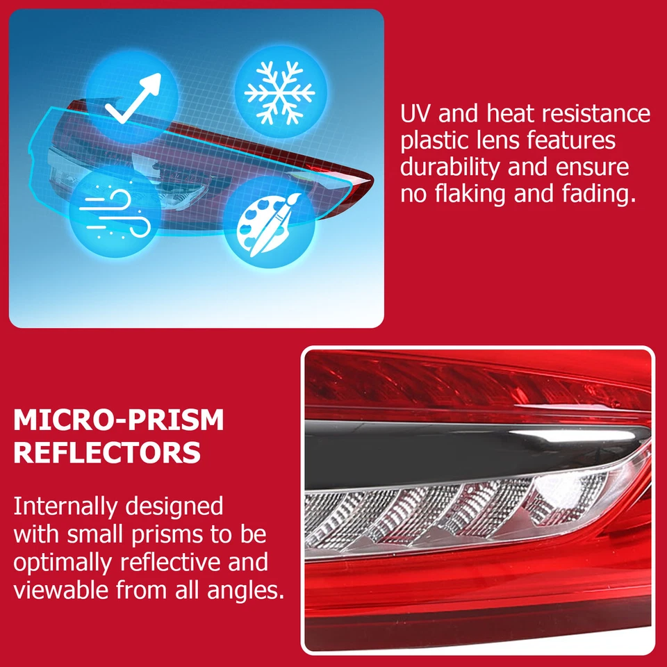 Luz LED de luz trasera lateral derecha para pasajero Ford Fusion 2017-2020 HECASA Foto 3 de 4