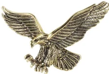 Eagle Lapel Pin Vintage Gold Color Brooch Suit Scarf Pin