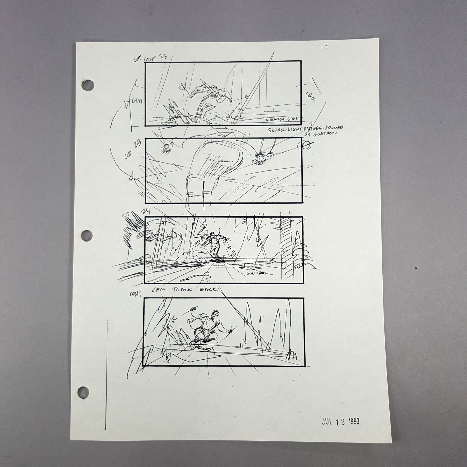 Image 2 of True Lies - Production Used Storyboard,  Harry in Ski Chase 3, COA
