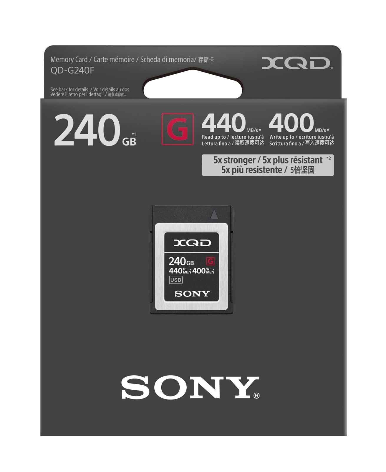 Sony Xqd (5X) - R440 W400 240Gb Qdg240F NUOVO