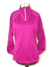 CHAMPION DUOFOLD PERFORMANCE PINK FLEECE LINED ATHLETIC 1/2 ZIP, WOMEN'S SIZE M