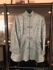 Vintage Japanese Original Aqua Women's Smoking Jackets, Circa 1950
