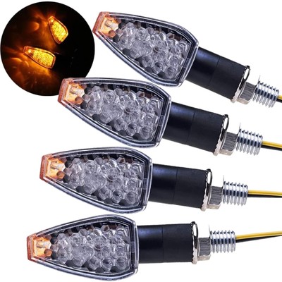 High Visibility 4x LED Indicator Lights for Motorcycle - Easy Install 12V
