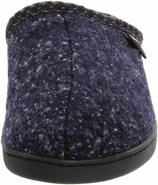 Haflinger Unisex AT Boiled Wool Hard Sole Slipper navy speckle Size EU