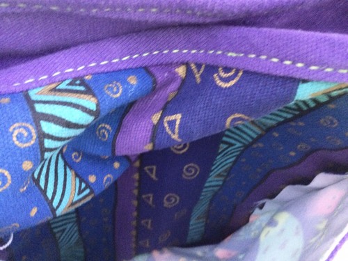 Mythical Dogs Laurel Burch Medium Canvas Purse Tote Bag Handbag Purple Blue - Picture 11 of 11