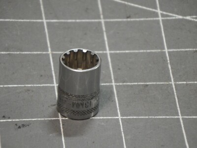 Mac Tools 1/4'' Drive Metric Spline Shallow Socket 13MM M13SMMR 12Pt