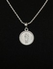 Sterling Silver St. Jude Pendant With 20” Silver Rope Chain