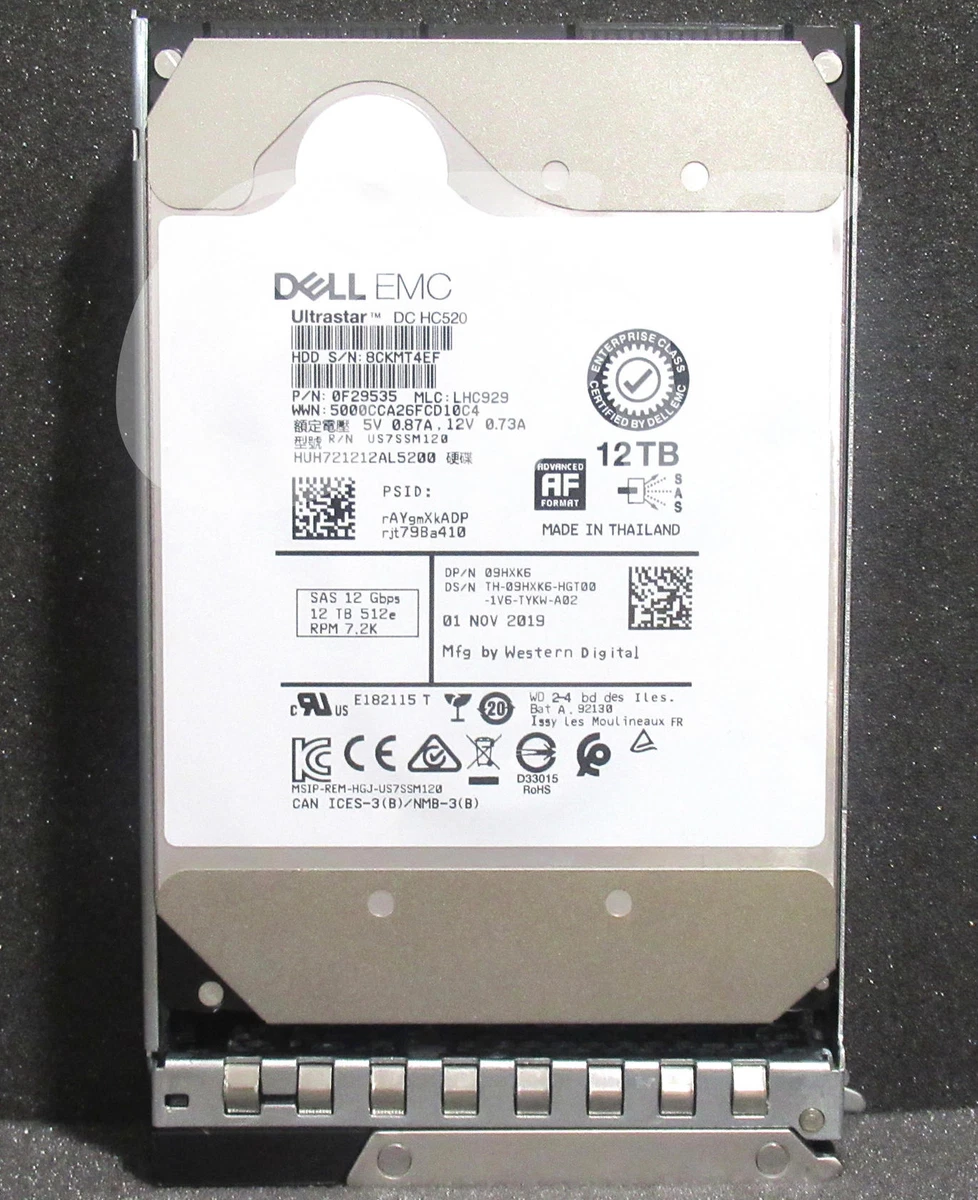 Dell SAS Internal Hard Disk Drives 12 TB Storage Capacity for sale