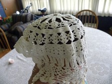 Antique Crocheted Baby Christening Bonnet