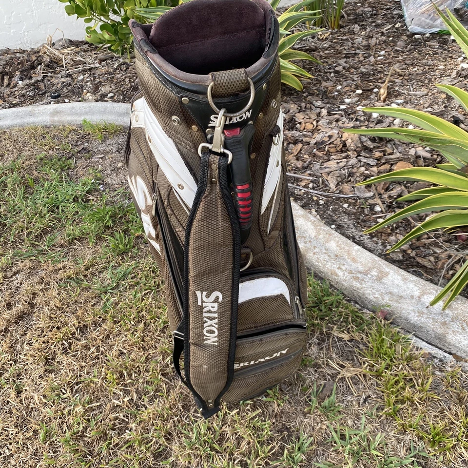 Bolsa de golf Srixon Tour Staff blanca con correa única dividida en 5 vías negra Foto 3 de 4