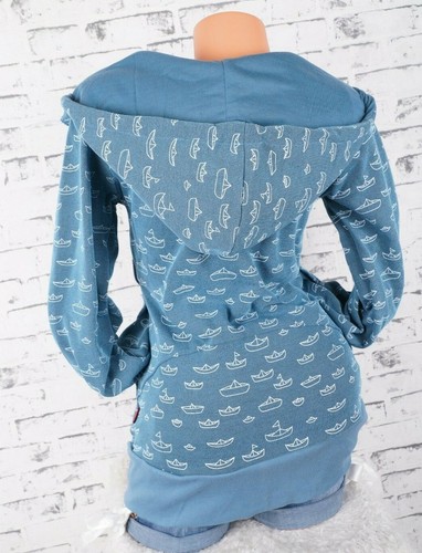 Damen Piquet Jacke Slim Fit Kapuze Hoodie Fleece angeraut Boote S M L XL 2XL - Bild 7 von 59