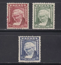 SPAIN ESPAÑA 1946 COMPLETE SET MINT MNH EDIFIL 1005 - 1007 GOYA PAINTINGS LOT 1