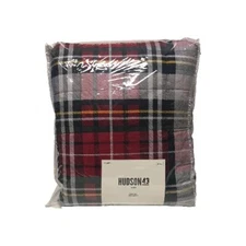 Hudson 43 Red Tartan 100% Cotton Plaid Cozy Coverlet~King Size 101 in x 86 in
