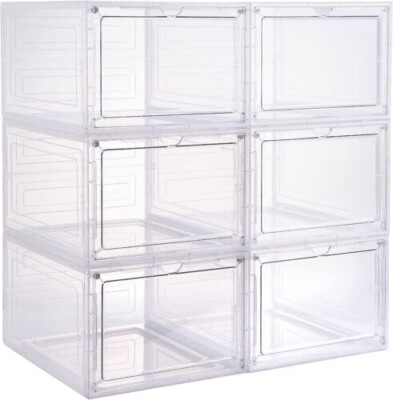 10er Lifewit Schuhaufbewahrungsbox Transparent 34x26x17 cm  
