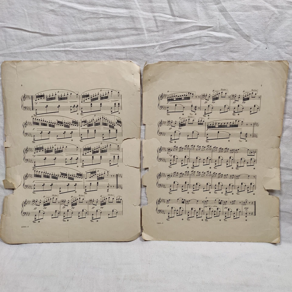 Partituras antiguas raras de 1908 "Woodland Echoes" de A. P. Wyman op 34 Foto 4 de 4