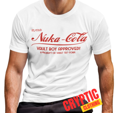 FALLOUT Nuka Cola T-SHIRT Funny Vintage Video Game Advertisement Graphic NEW TEE