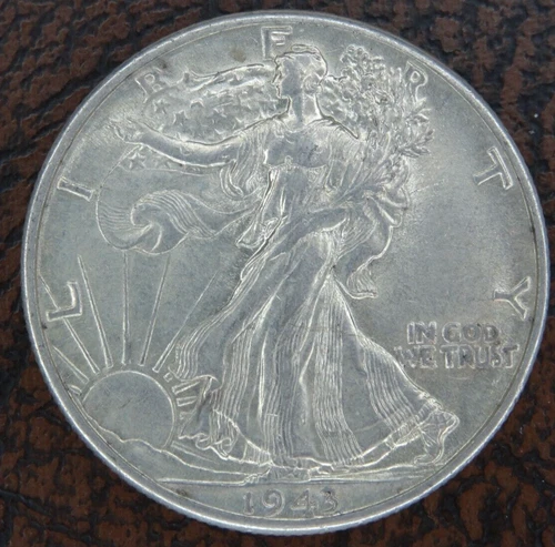 1943-D Walking Liberty Half Dollar AU 90% SIlver US Mint 50C Coin