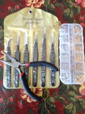 Jewelry Making Kit Open Jump Rings tool Lobster Clasp Pliers 6 pc Tweezer set S1