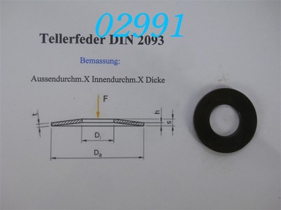 SCHNORR TELLERFEDER  34 x 16,3 x 2,5  VE: 100 STÜCK