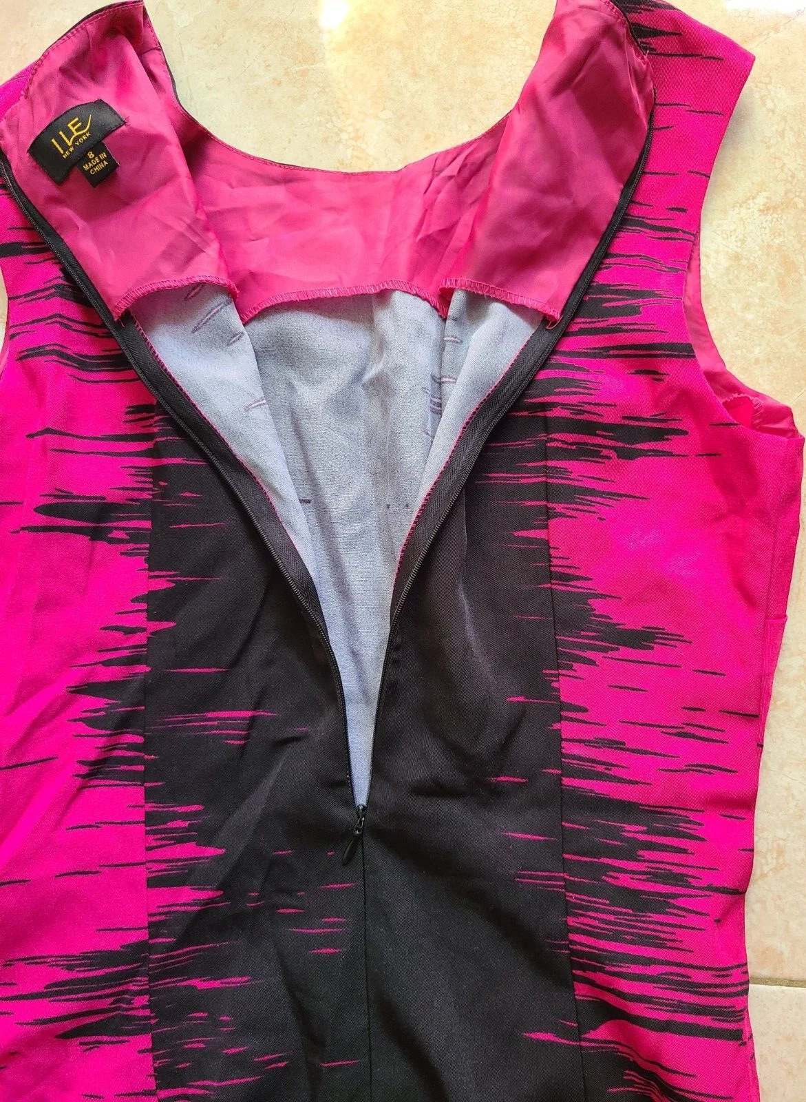 VETEMENTS ILE abito da donna a colori guaina a blocchi nero taglia 8