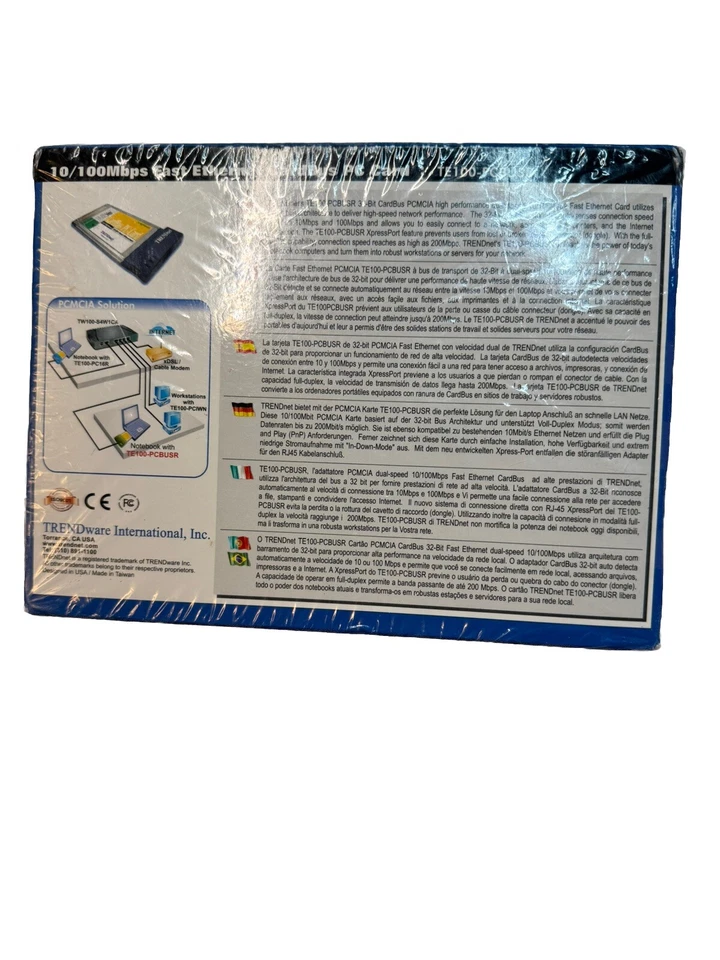Sealed New in Box TRENDnet CardBus10/100 Fast Ethernet PC Card - Image 2 of 2