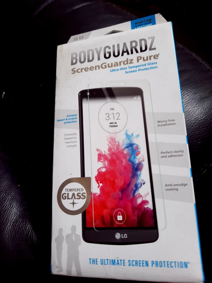 Bodyguardz ScreenGuard Pure Ultra Thin Tempered Glass Protector LG G3 (Clear) - Image 2 of 4