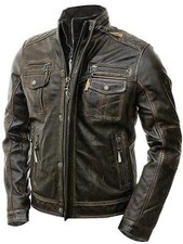 Herren Distressed Motorrad Retro Original Vin...