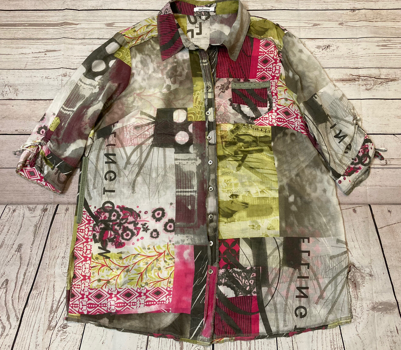 Steilmann Multi Printed Tunic Button up Airy Ligh… - image 12