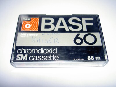 Compact Cassette BASF Chromdioxid SM 60 High Bias EQ 70µs Kompakt Kassette 60min