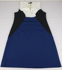 Trina Turk Dress Women Size 2 White Blue Black Colorblock Pencil Dress New w/Tag