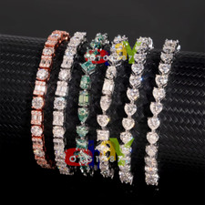 5mm VVS1 Mix Moissanite Cluster Tennis Bracelet Solid 925 Passes Tester 