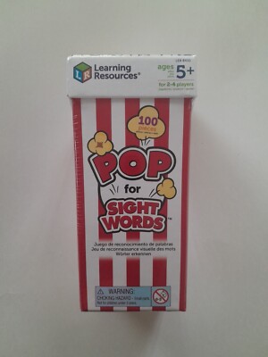 NEW! Learning Resources POP for Sight Word Game 100 Popcorn Cards SEALED LER8430